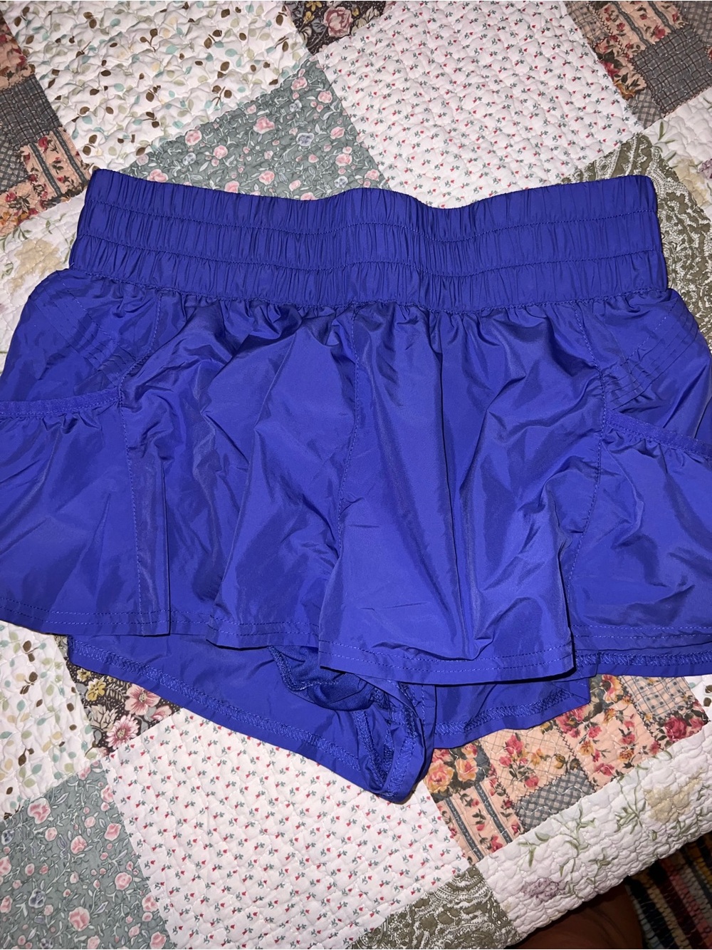 FP Movement by Free People Electric Blue Athletic Ruffle Shorts
